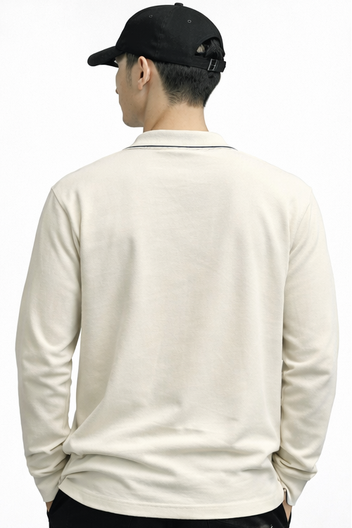 Lacoste Full Sleeve T-Shirt - Off White