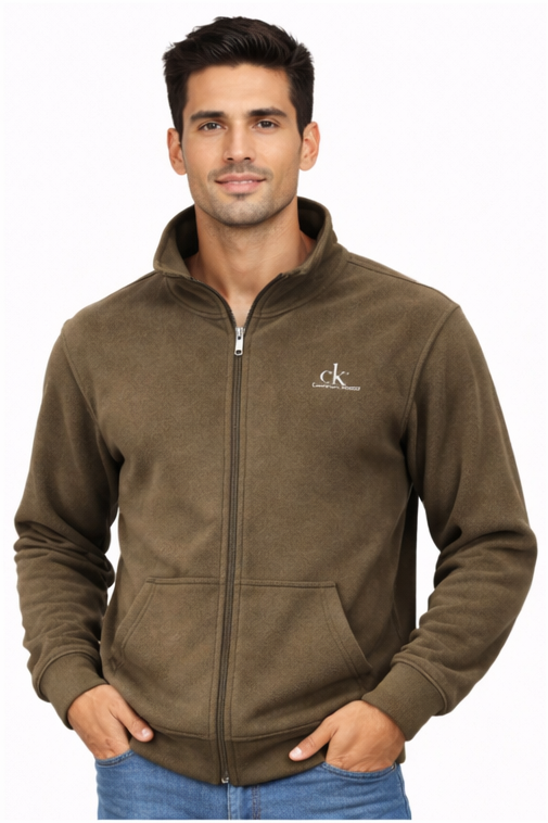Men’s Full-Zip Collar Hoodie – Premium Fleece Jacket