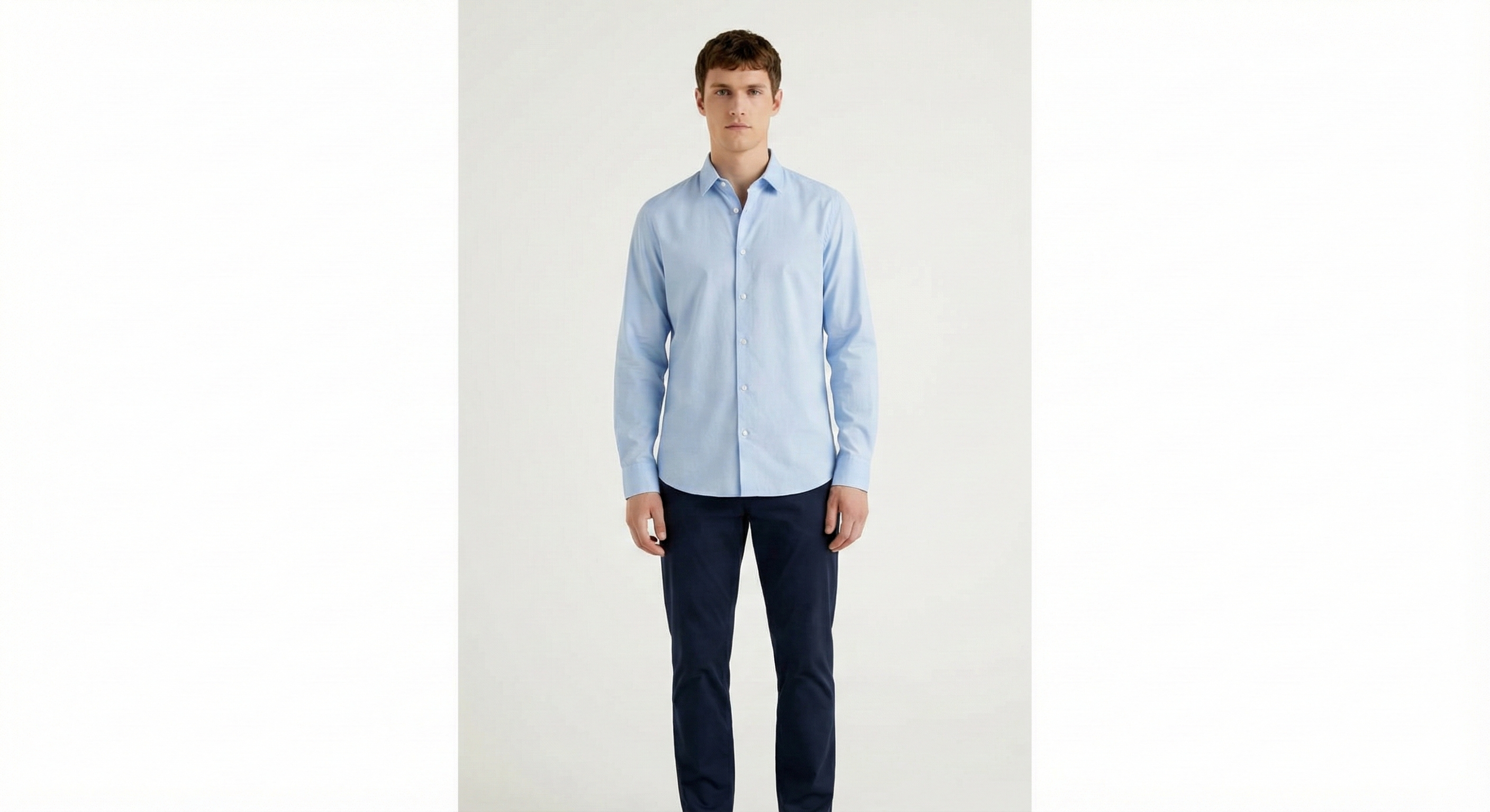 Men's Solid Sky Blue Casual Shirt | 100% Cotton