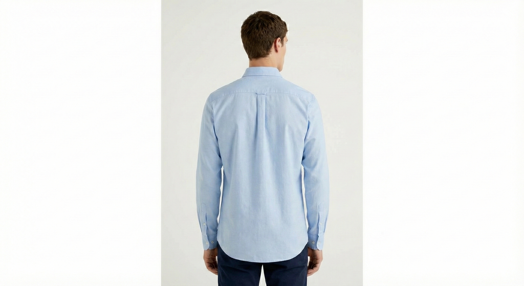 Men's Solid Sky Blue Casual Shirt | 100% Cotton