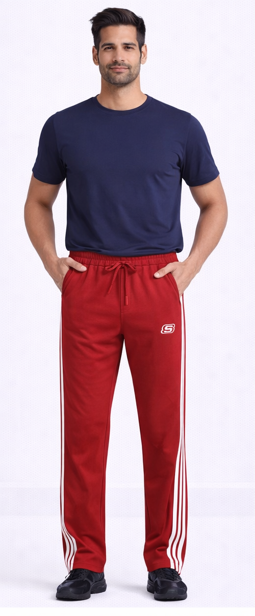 S Activewear Classic Stripe Track Pants – Red