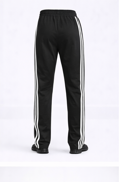 S Activewear Classic Side-Stripe Track Pants – Black