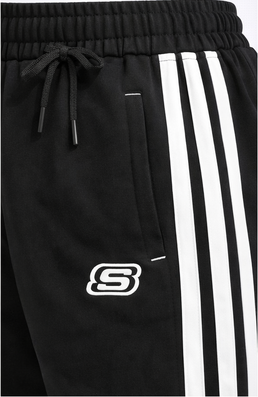 S Activewear Classic Side-Stripe Track Pants – Black