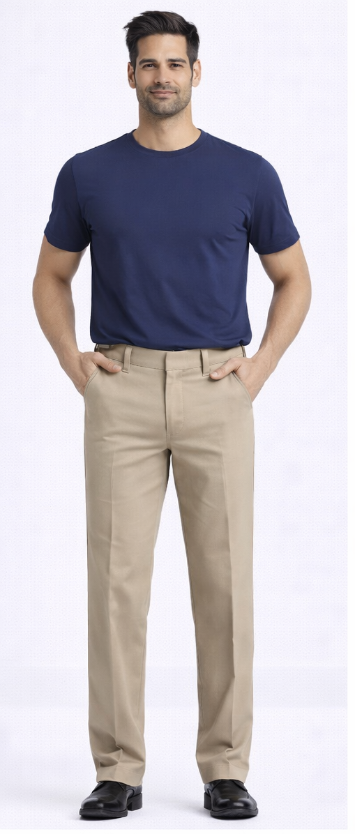 Allen Solly Men’s Straight Fit Formal Trousers – Beige