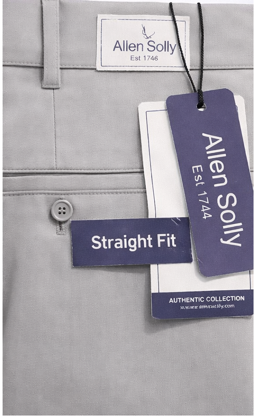 Allen Solly Men’s Straight Fit Formal Trousers – Light Grey