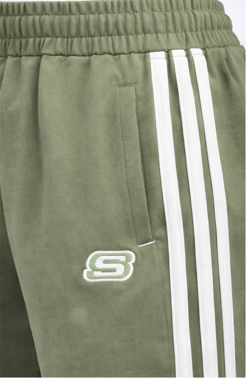 S Activewear Classic Side-Stripe Track Pants – Olive Green