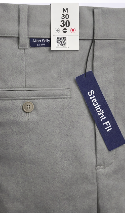 Allen Solly Men’s Straight Fit Formal Trousers – Grey